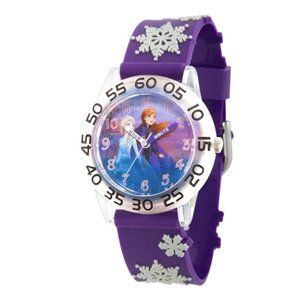 Authentic Disney FROZEN II SNOWFLAKE WATCH~ Time Teacher~ WATERPROOF~ GREAT GIFT